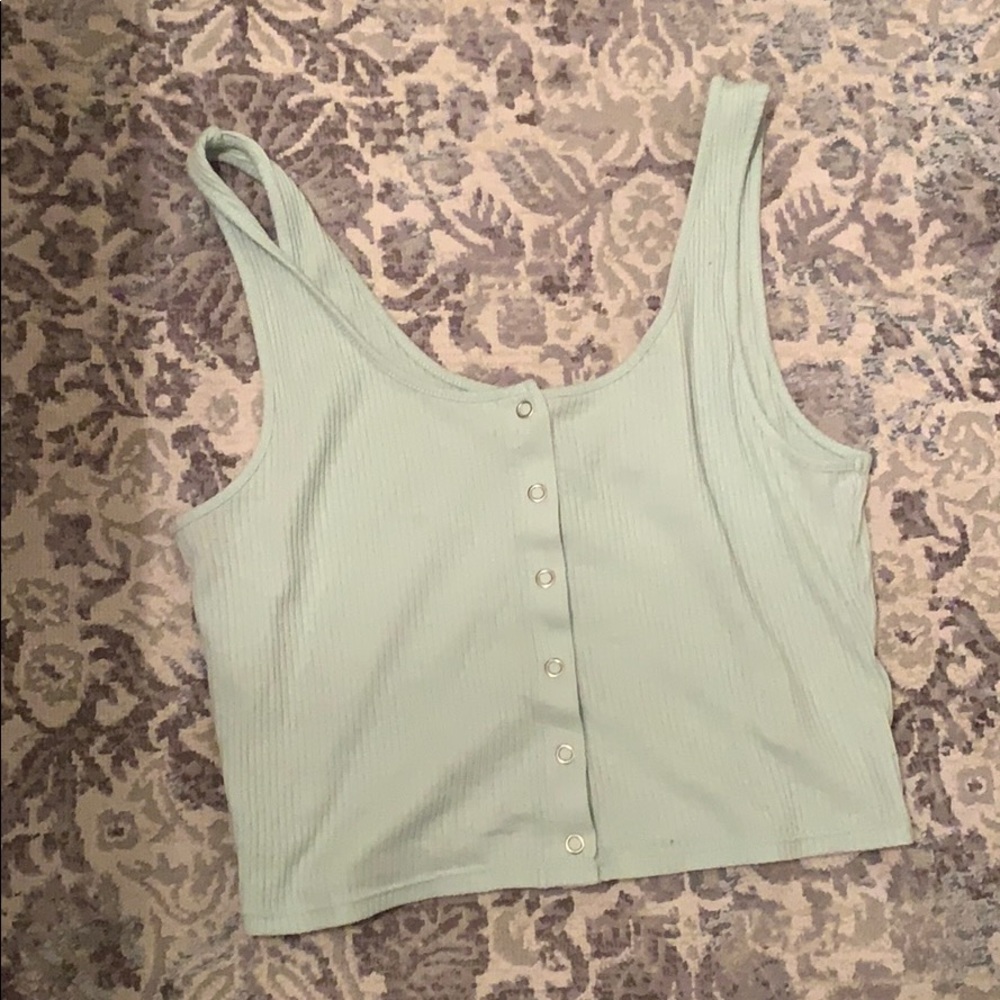 Teal crop top tank